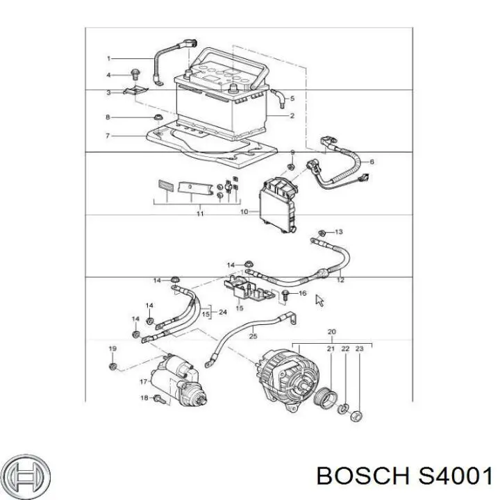 Bateria recarregável (PILHA) S4001 Bosch