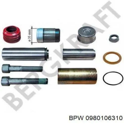 0980106310 BPW Kit de reparação de suporte do freio dianteiro
