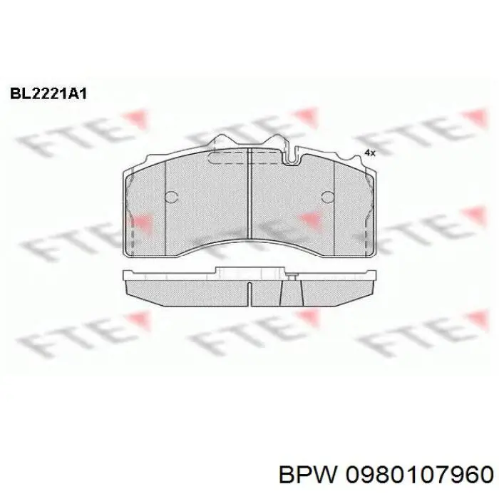 Compre 0980107960 BPW Sapatas do freio traseiras de disco