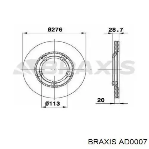 Disco do freio dianteiro 581294A120 Hyundai/Kia