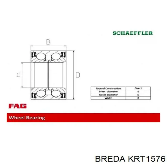 Compre KRT1576 Breda Rolamento de cubo dianteiro