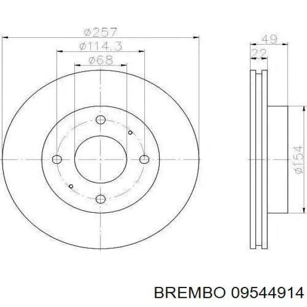 Disco do freio dianteiro Brembo 09544914 preço, a partir de 38,71 USD