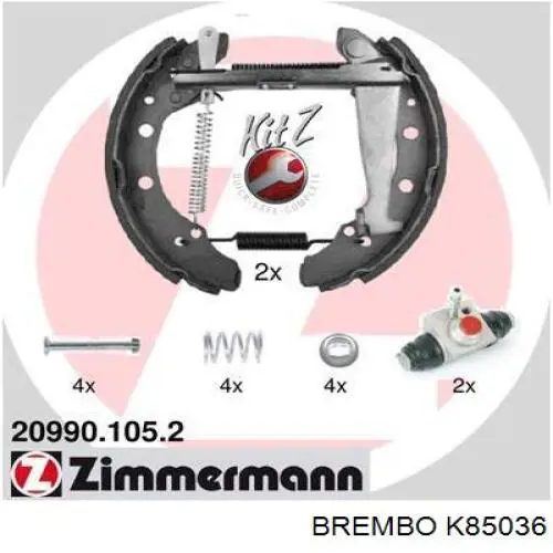 Compre K85036 Brembo Sapatas do freio traseiras de tambor