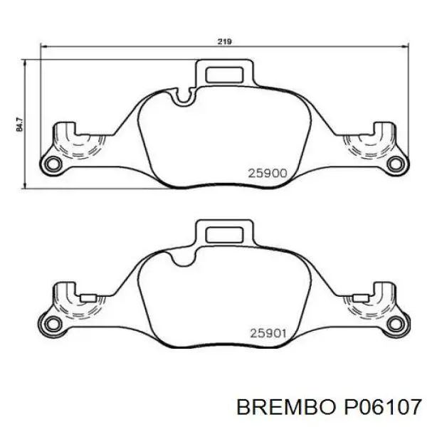 Sapatas do freio dianteiras de disco Brembo P06107 preço, a partir de 99,46 USD