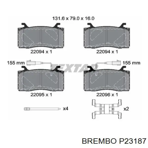 Sapatas do freio dianteiras de disco Brembo P23187 preço, a partir de 84,51 USD