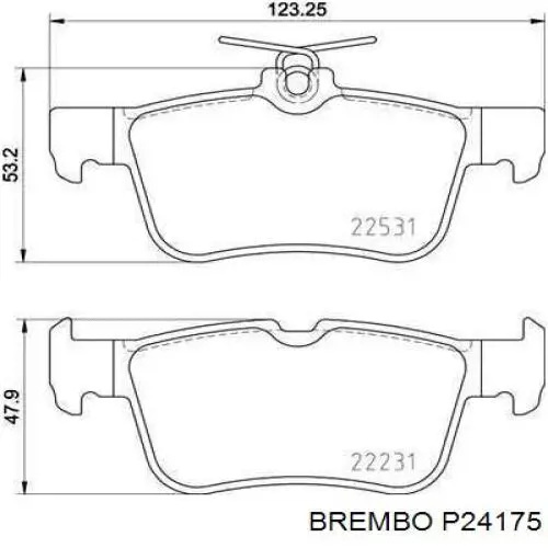 Sapatas do freio traseiras de disco Brembo P24175 preço, a partir de 37,23 USD