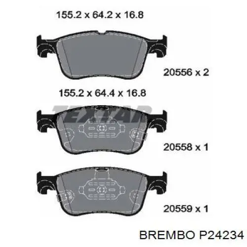 Sapatas do freio dianteiras de disco Brembo P24234 preço, a partir de 40,45 USD