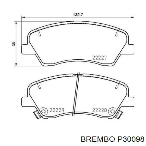 Sapatas do freio dianteiras de disco Brembo P30098 preço, a partir de 28,75 USD