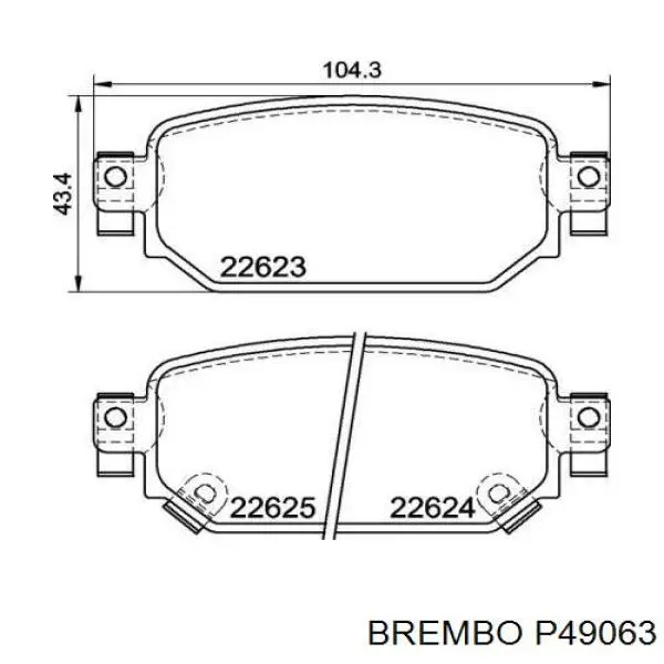 Sapatas do freio traseiras de disco Brembo P49063 preço, a partir de 38,95 USD