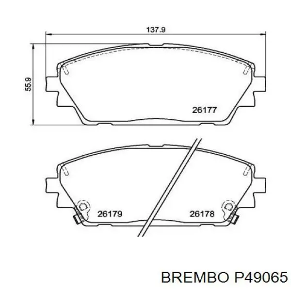 Sapatas do freio dianteiras de disco Brembo P49065 preço, a partir de 64,38 USD
