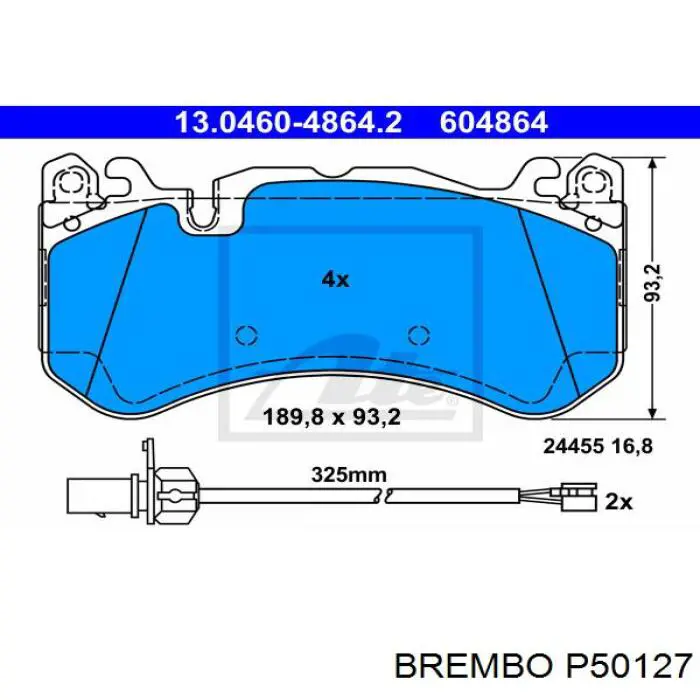 Sapatas do freio dianteiras de disco Brembo P50127 preço, a partir de 87,21 USD