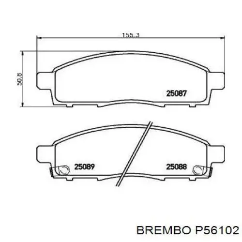 Sapatas do freio dianteiras de disco Brembo P56102 preço, a partir de 36,50 USD