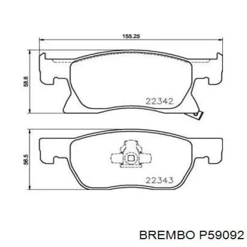 Sapatas do freio dianteiras de disco Brembo P59092 preço, a partir de 43,74 USD