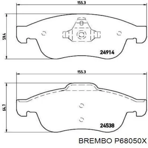 Sapatas do freio dianteiras de disco Brembo P68050X preço, a partir de 32,78 USD