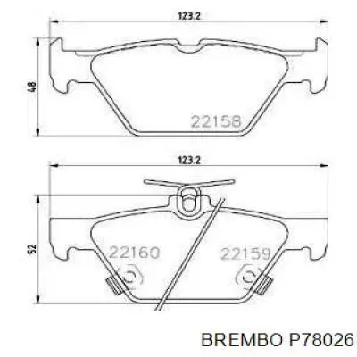 Sapatas do freio traseiras de disco Brembo P78026 preço, a partir de 63,90 USD