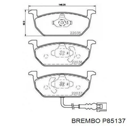 Sapatas do freio dianteiras de disco Brembo P85137 preço, a partir de 42,54 USD