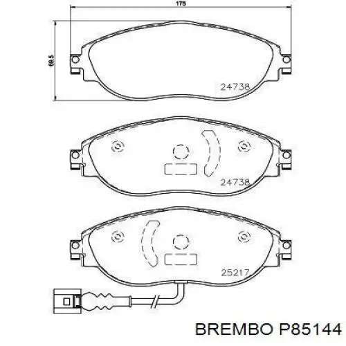 Sapatas do freio dianteiras de disco Brembo P85144 preço, a partir de 41,44 USD