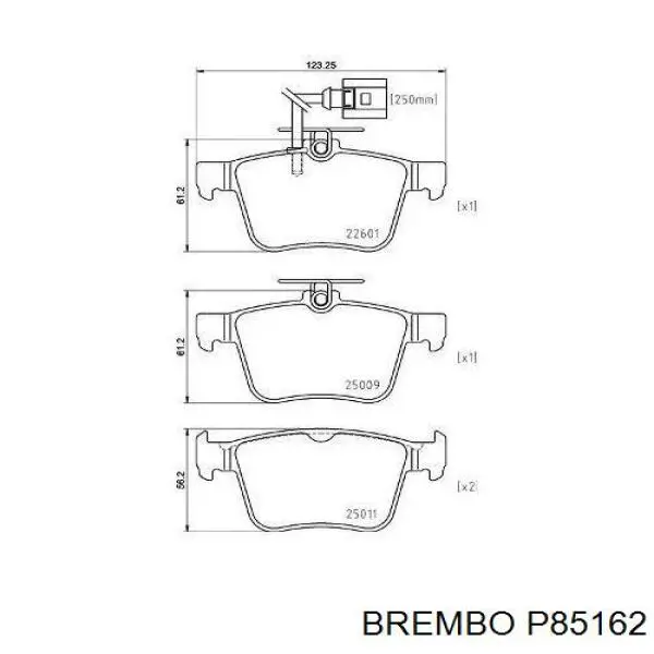 Sapatas do freio traseiras de disco Brembo P85162 preço, a partir de 52,73 USD