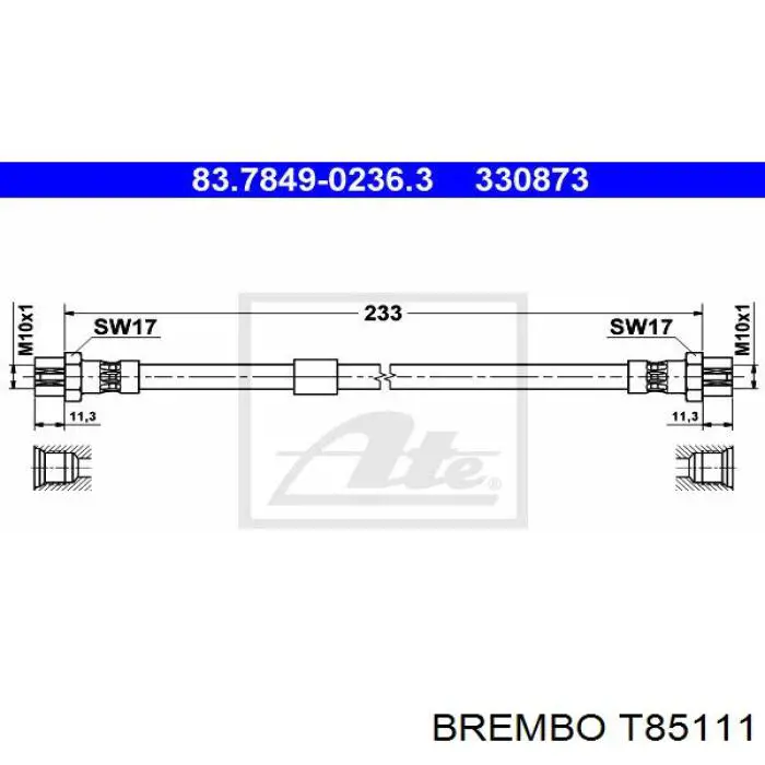 Mangueira do freio traseira Brembo T85111 preço, a partir de 10,72 USD
