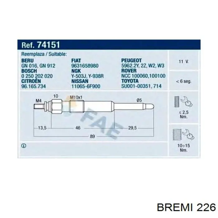 Compre 226 Bremi Fios de alta voltagem, kit
