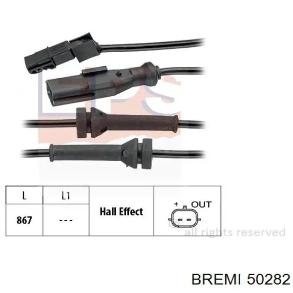 Compre 50282 Bremi Sensor ABS traseiro