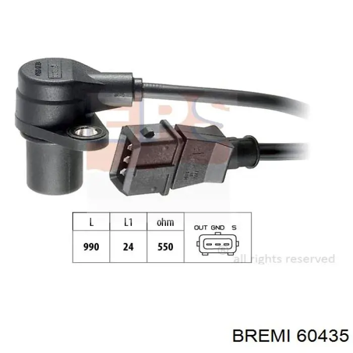 60435 Bremi Sensor de posição (de revoluções) de cambota