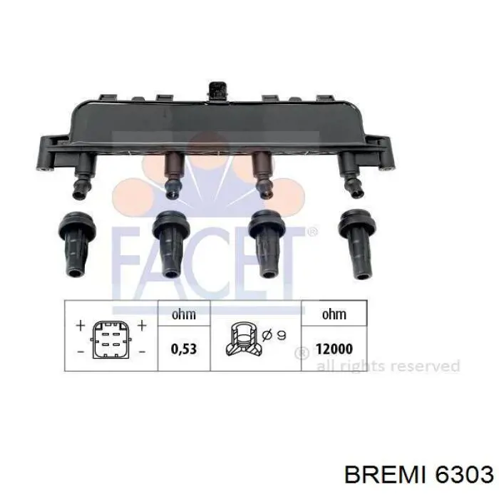 Compre 6303 Bremi Tampa de distribuidor de ignição (distribuidor)