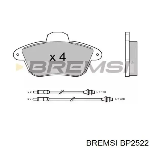 BP2522 Bremsi Sapatas do freio dianteiras de disco