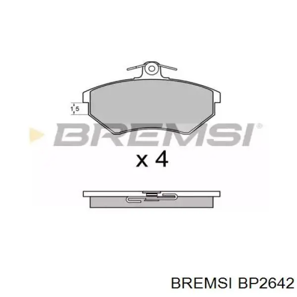 BP2642 Bremsi Sapatas do freio dianteiras de disco
