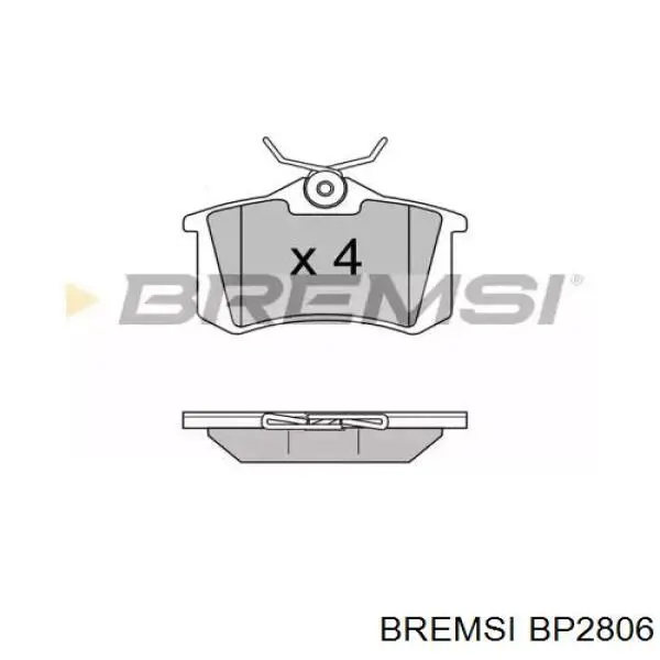 BP2806 Bremsi Sapatas do freio traseiras de disco