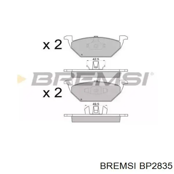 BP2835 Bremsi Sapatas do freio dianteiras de disco