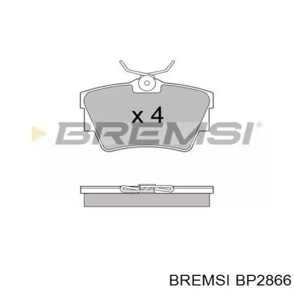 BP2866 Bremsi Sapatas do freio traseiras de disco