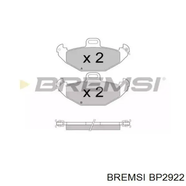 BP2922 Bremsi Sapatas do freio traseiras de disco