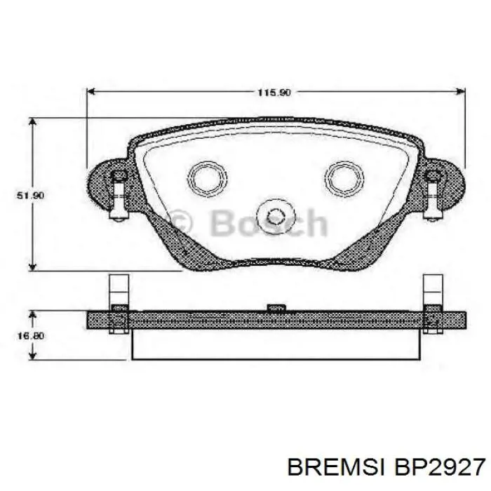 Compre BP2927 Bremsi Sapatas do freio traseiras de disco