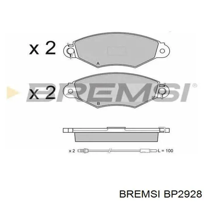 Compre BP2928 Bremsi Sapatas do freio dianteiras de disco
