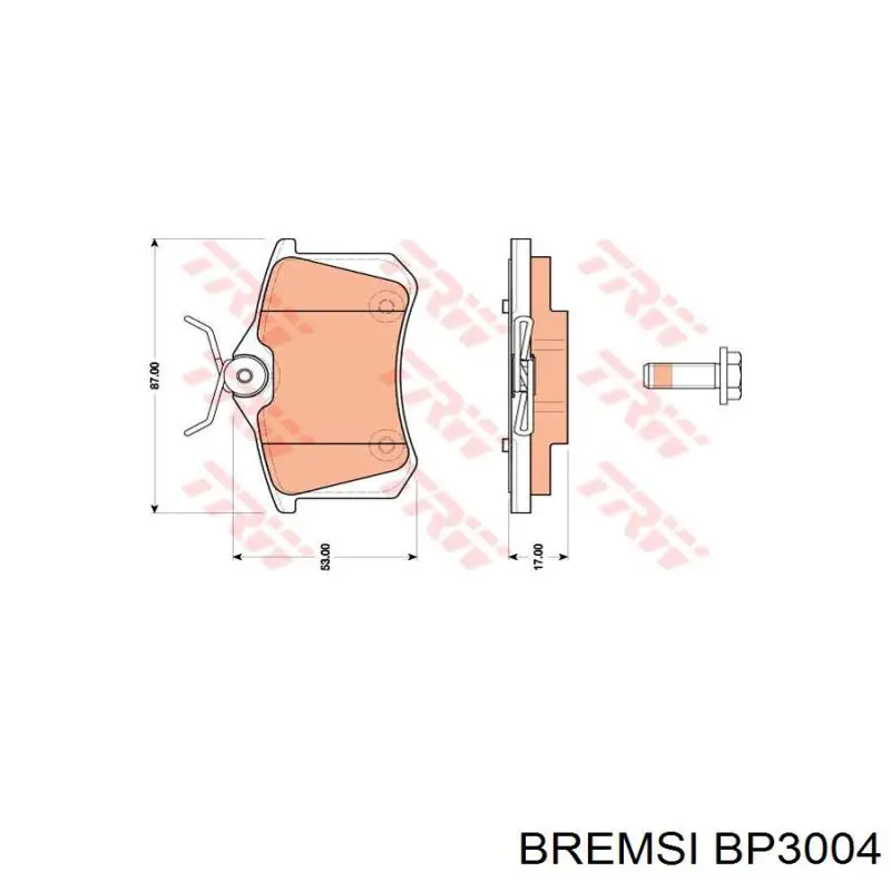 BP3004 Bremsi Sapatas do freio traseiras de disco
