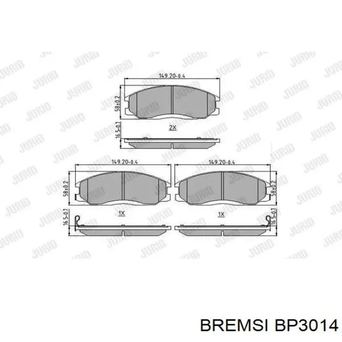 Compre BP3014 Bremsi Sapatas do freio dianteiras de disco
