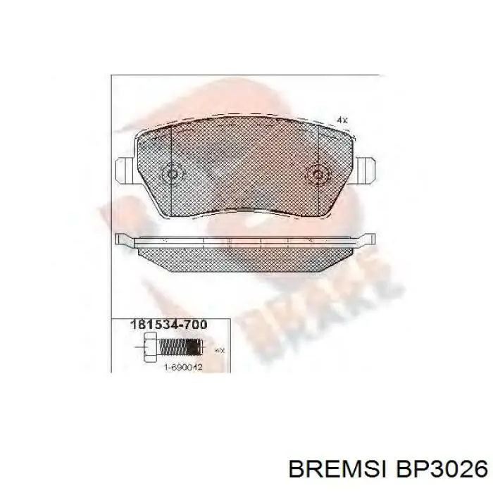 Compre BP3026 Bremsi Sapatas do freio dianteiras de disco