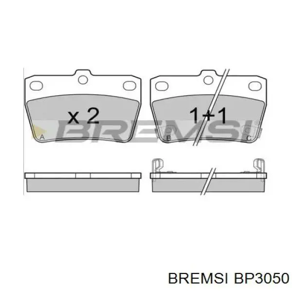 BP3050 Bremsi Sapatas do freio traseiras de disco
