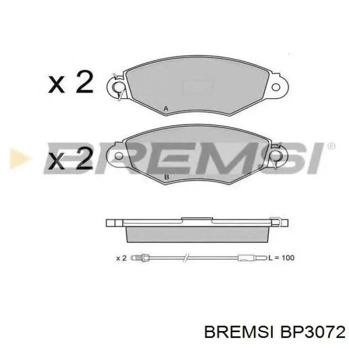 Compre BP3072 Bremsi Sapatas do freio dianteiras de disco