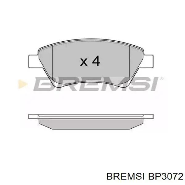 BP3072 Bremsi Sapatas do freio dianteiras de disco