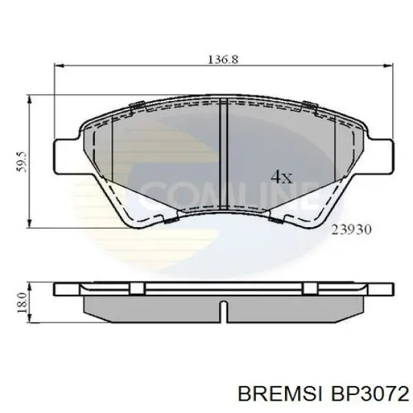 Sapatas do freio dianteiras de disco Bremsi BP3072 preço, a partir de 25,98 USD