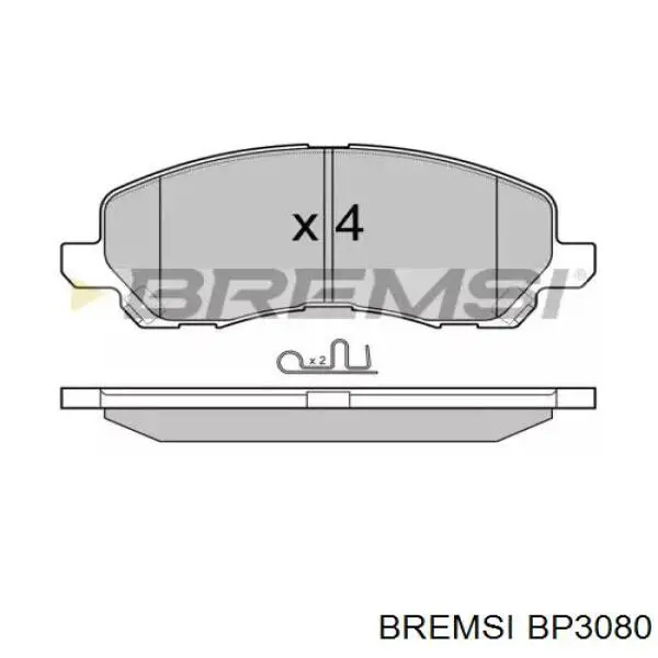 BP3080 Bremsi Sapatas do freio dianteiras de disco