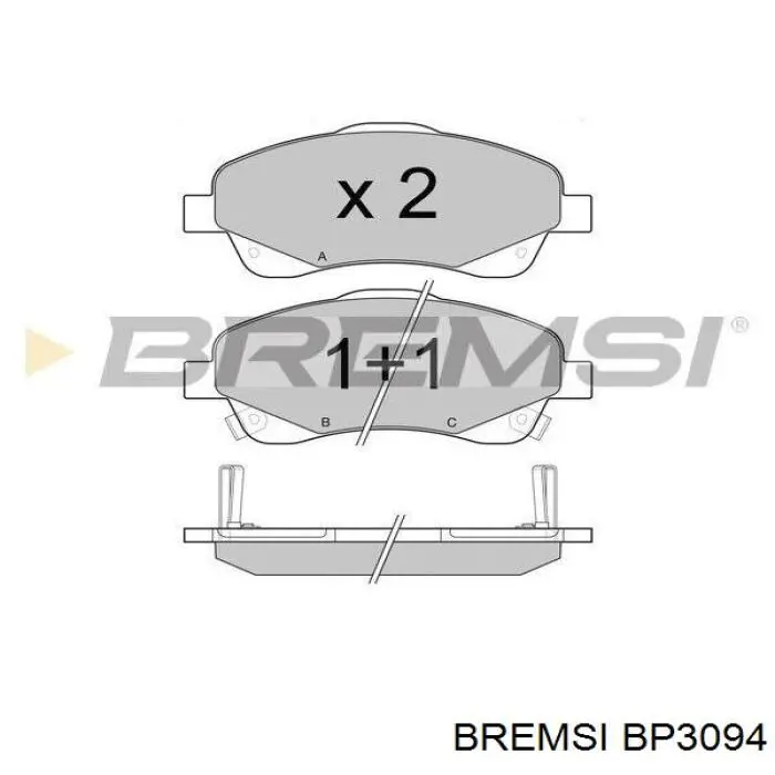Sapatas do freio dianteiras de disco Bremsi BP3094 preço, a partir de 29,53 USD