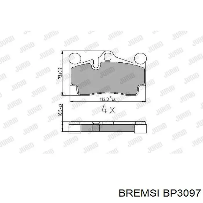 Compre BP3097 Bremsi Sapatas do freio traseiras de disco