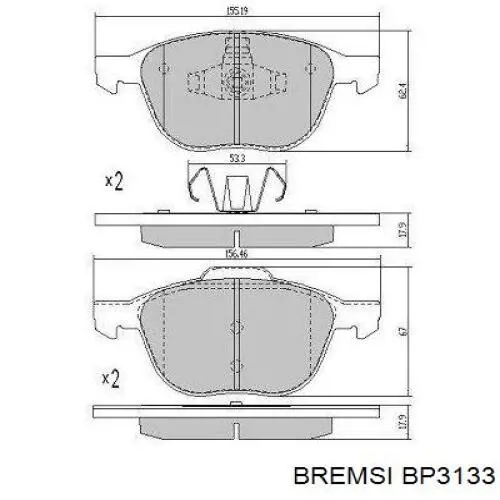 Sapatas do freio dianteiras de disco Bremsi BP3133 preço, a partir de 42,21 USD