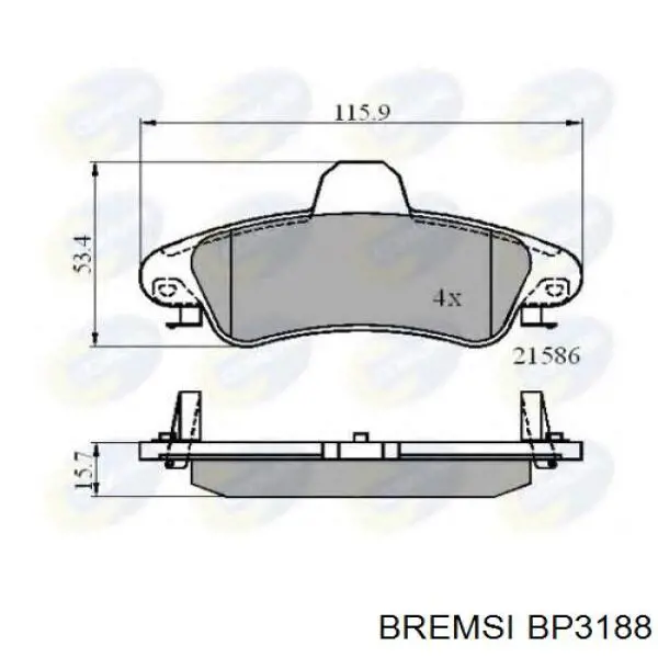 Sapatas do freio traseiras de disco Bremsi BP3188 preço, a partir de 35,60 USD