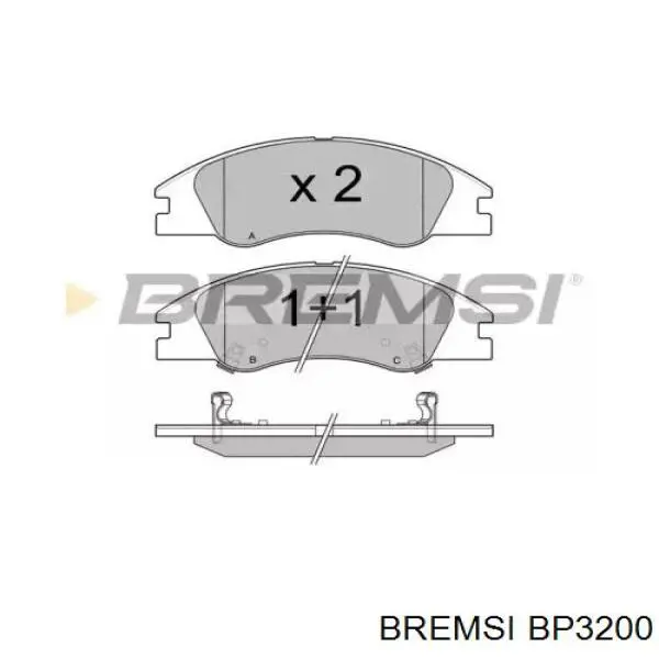BP3200 Bremsi Sapatas do freio dianteiras de disco