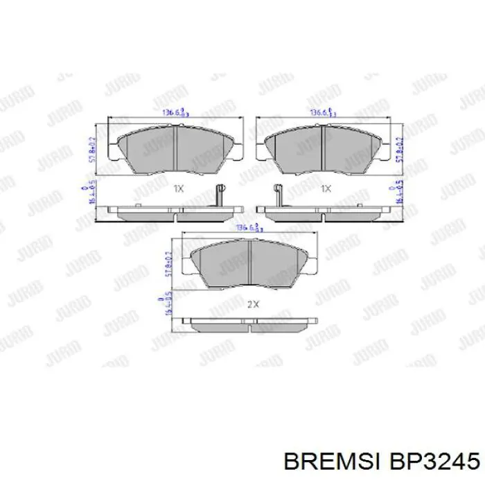 Compre BP3245 Bremsi Sapatas do freio dianteiras de disco