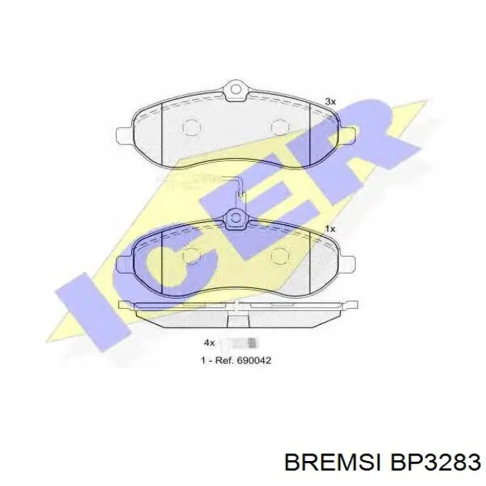 Compre BP3283 Bremsi Sapatas do freio dianteiras de disco